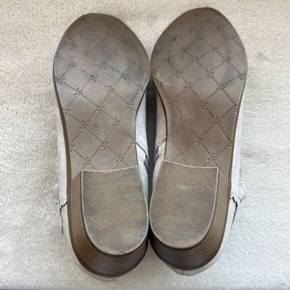 Jack Rogers Kali Taupe Tan Suede Ankle Boot Booties Bow Side Zip Women’s 7.5 - 8 - Picture 14 of 16